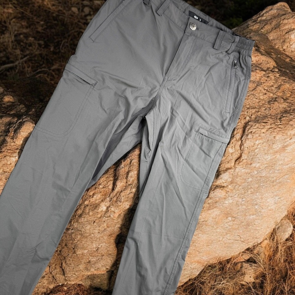 MIER Cargo Hiking Pants Womens 6 Gray Nylon Spandex Stretch Outdoor Lightweight